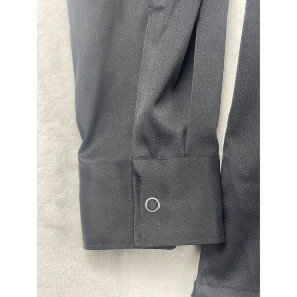 NWT Kenneth Cole New York Men's Snap Button-Up Shirt Size S Black Solid Stretch - Picture 3 of 15